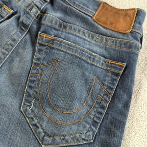 True Religion Jeans Mens 28x27 Blue Faded Rocco Low Rise Denim Y2K Style